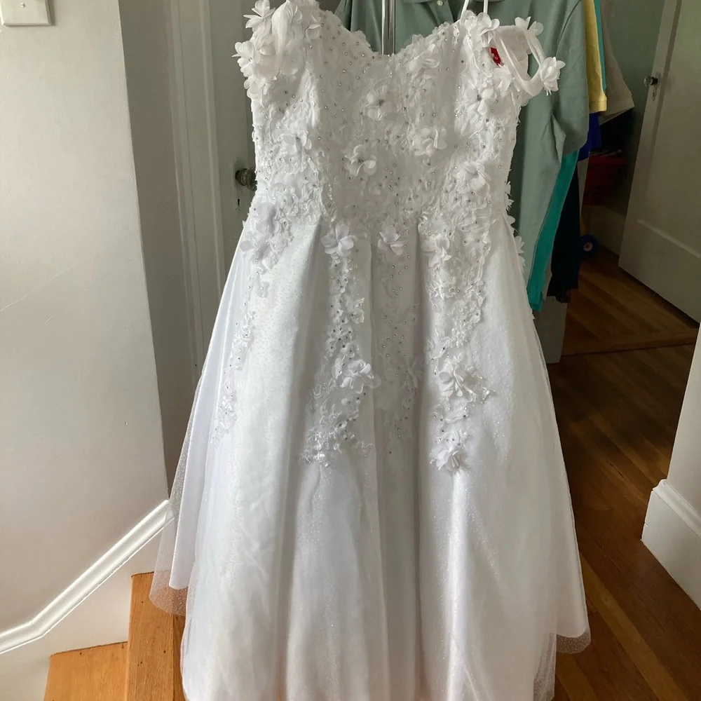 Flower Girl Communion White Dress Dancing Queen size 10 girls